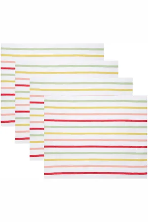 Moda Domus Set-of-Four Handcrafted Striped Linen Placemats