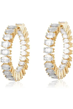 Goshwara 18K Yellow Gold Sapphire Hoop Earrings