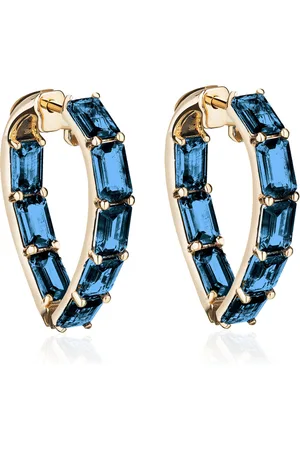 Goshwara 18K Yellow Gold Topaz Hoop Earrings