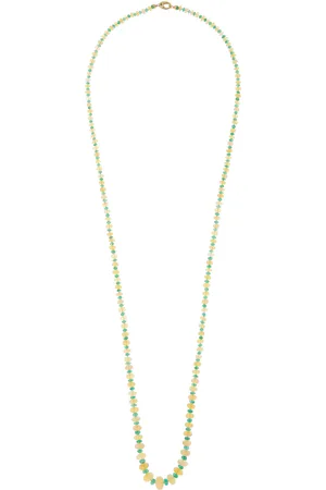 Goshwara 18K Yellow Gold Opal and Emerald Necklace