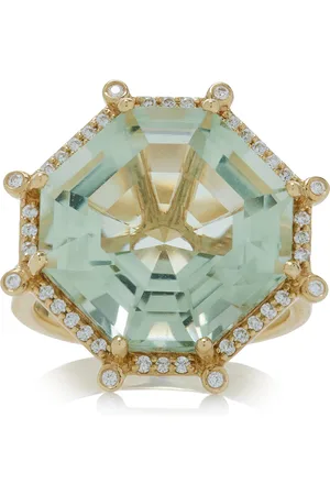 Goshwara 18K Yellow Gold Prasiolite And Diamond Ring