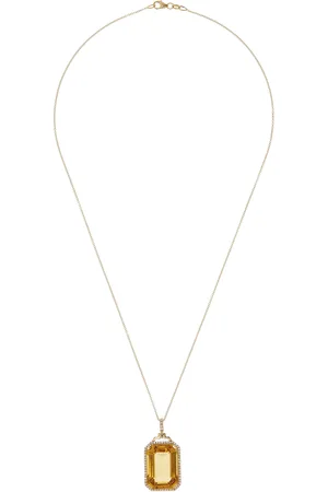 Goshwara 18K Gold Citrine and Diamond Pendant Necklace