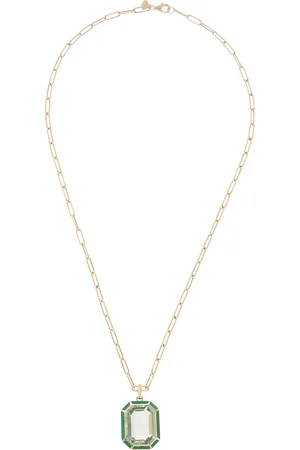 Goshwara 18K Yellow Gold Prasiolite and Malachite Necklace