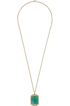 Goshwara 18K Yellow Gold Emerald and Diamond Necklace
