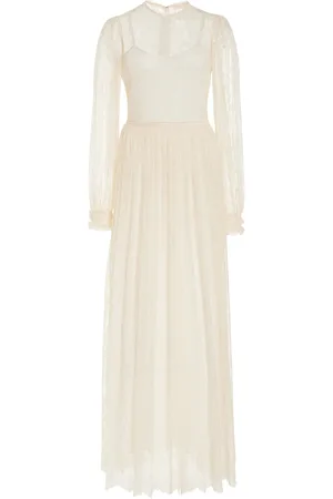 ULLA JOHNSON Josephine French Chantilly Lace Midi Dress