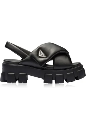 Prada Monolith Padded Leather Sandals