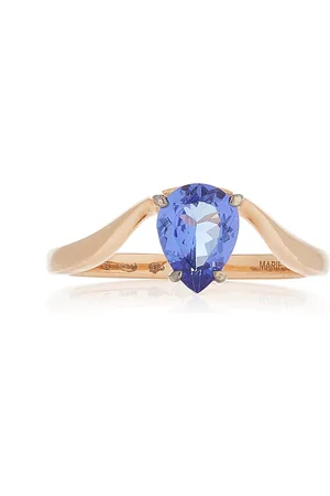 Marie Mas Halo 18K Rose Gold Tanzanite Ring