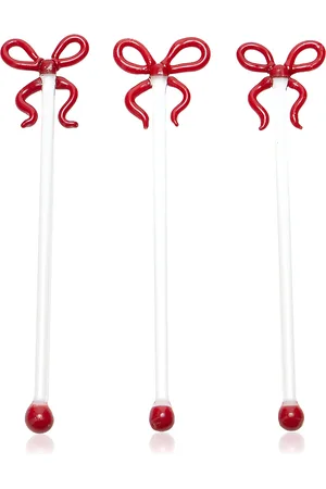 Moda Domus Handmade Glass Bow Cocktail Stirrers