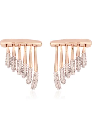 Marie Mas Queen Wave 18k Rose Gold Diamond Earrings
