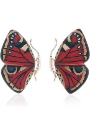Silvia Furmanovich Marquetry Wood Butterfly Earrings