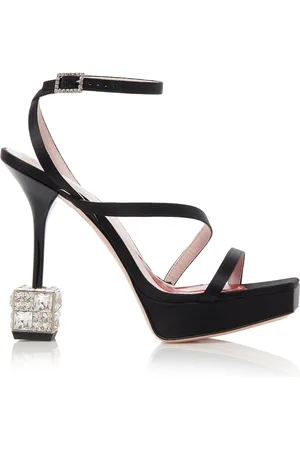 Roger Vivier Embellished-Cube Satin Sandals