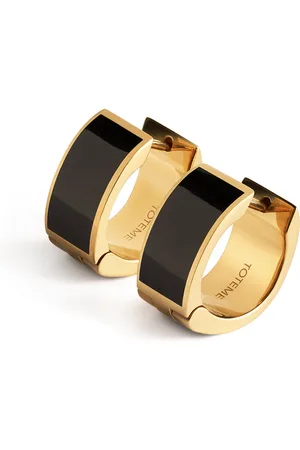 Totême Signature Enameled 18K Gold-Plated Hoop Earrings