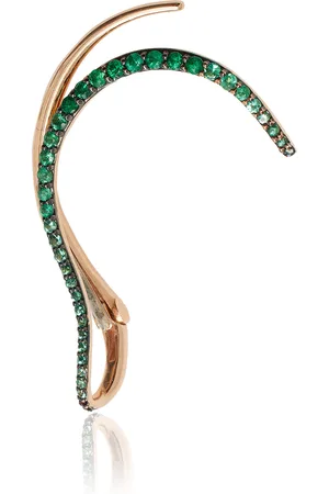 Marie Mas Queen Wave 18k Rose Gold Emerald Ear Jewel