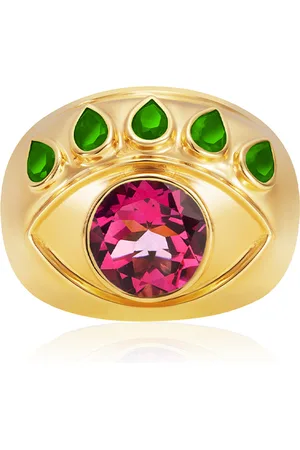 Nevernot Ready To See You 18K Yellow Topaz; Tsavorite Ring