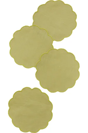 Moda Domus Set-Of-Four Scalloped Linen Coasters
