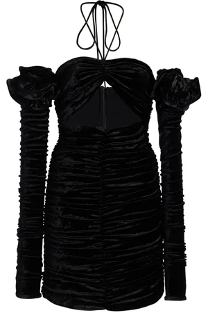 MAGDA BUTRYM Ruched Velour Mini Dress