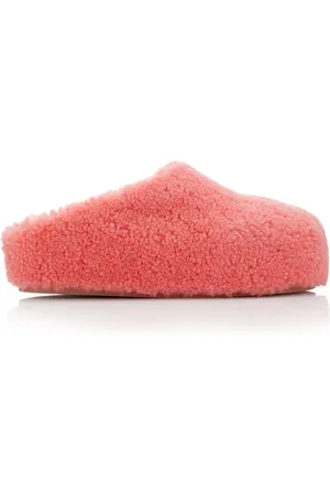 Amina Muaddi Giuly Shearling Slippers
