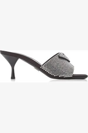 Prada Logo-Detailed Crystal Sandals