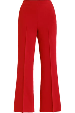 High Exclusive Long Kick Flared Stretch-Cotton Knit Pants