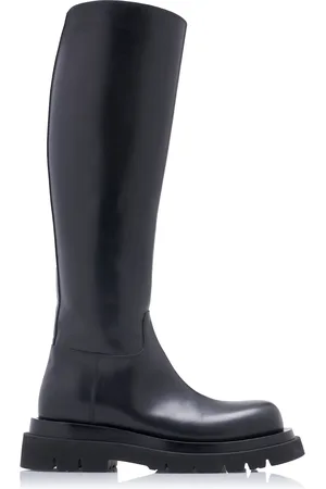Bottega Veneta Lug-Sole Leather Knee Boots