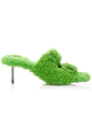 Amina Muaddi Millie Shearling Sandals
