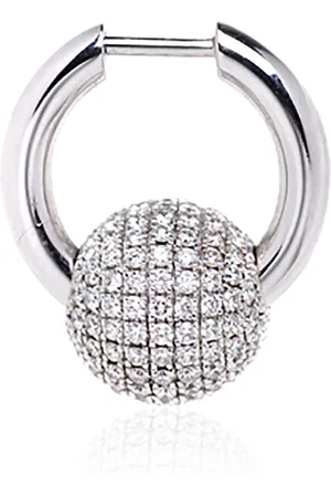 Rainbow K Piercing 14K White Diamond Single Earring