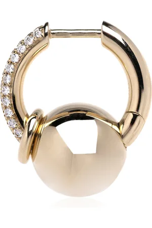Rainbow K Piercing Large 14K Yellow Diamond Single Earring