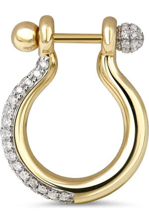 Rainbow K Ball 14K Yellow Diamond Single Hoop Earring