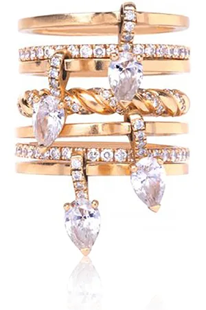 Rainbow K Drop Alliances 18K Yellow Diamond Ring