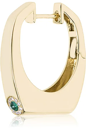 Rainbow K Nano Grace 14K Yellow Diamond; Emerald Single Earring