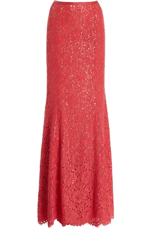Michael Kors Hand-Embroidered Lace Maxi Skirt