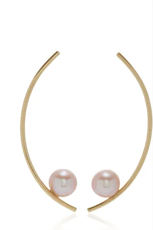 White/Space Treviso 14K Yellow Gold Pearl Earrings