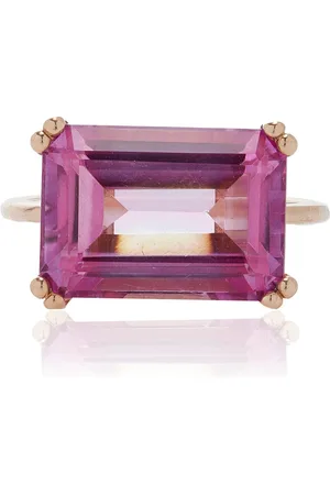 GINETTE NY Cocktail 18K Rose Gold Topaz Ring