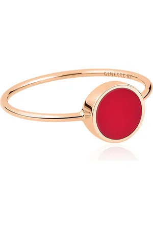 GINETTE NY Mini Ever 18K Rose Gold Coral Ring