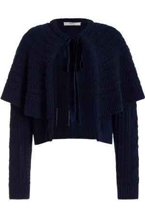 SEA Caleb Cable-Knit Tie-Front Wool Cardigan