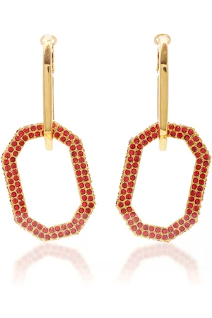 Oscar de la Renta Gold-Tone And Pavé Crystal Earrings