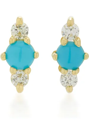 Ila Hanley 14K Gold Turquoise and Diamond Earrings