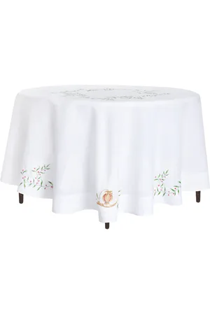 Moda Domus Hand-Painted and Emboirdered Linen Tablecloth