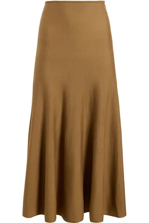 Khaite Mayu Mid-Rise Mine Merino Maxi Skirt