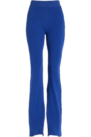 High Hannah Ribbed-Knit Flared Pants