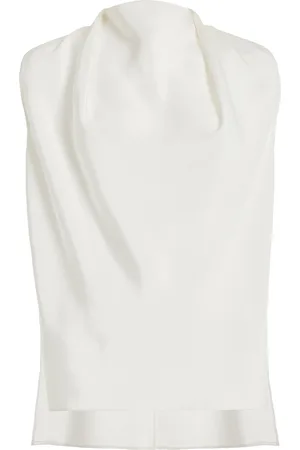 ADAM LIPPES Blythe Draped Silk-Crepe Top