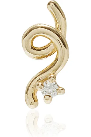 BEA BONGIASCA Mini Loop 9K Yellow Diamond Single Earring