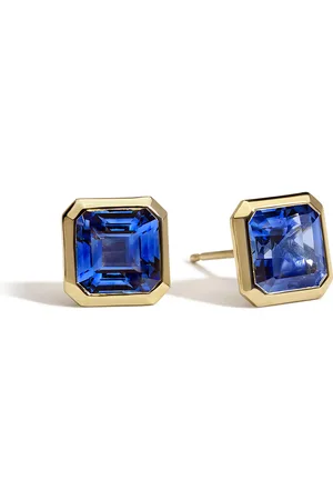Ila Candra 14K Yellow Gold Sapphire Stud Earrings