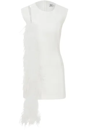 Ila Isabella Ostrich-Embellished Sequin Mini Dress
