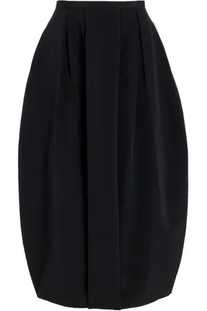 Dagmar Curved Pleated Crepe Maxi Skirt