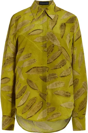 BRANDON MAXWELL The Space Silk Button Up Top