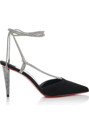 Christian Louboutin Astrid 85mm Crystal-Embellished Suede Pumps