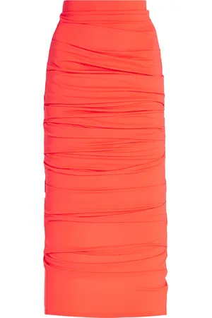 ALEX PERRY Regan Ruched Midi Skirt