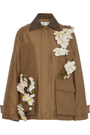 Oscar de la Renta Embellished Cotton Jacket