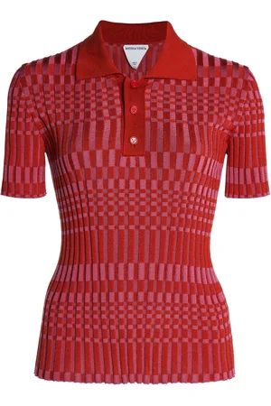 Bottega Veneta Check Polo Top